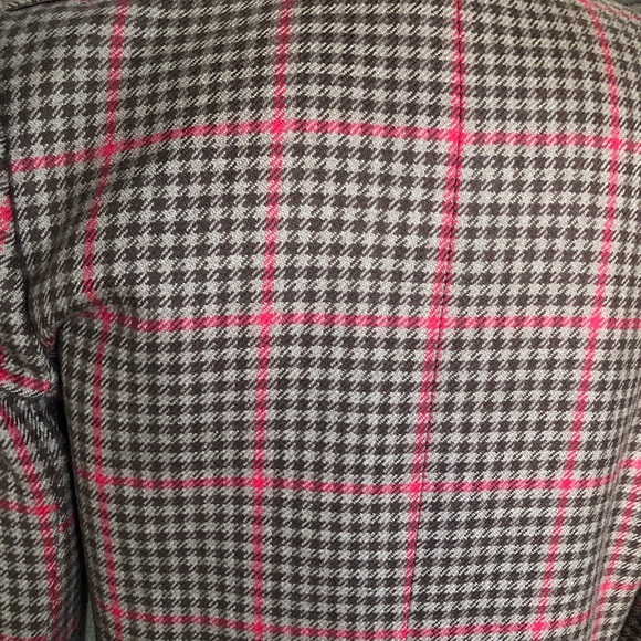 VINTAGE VALENTINO Miss V wool brown plaid blazer - - Picture 6 of 8